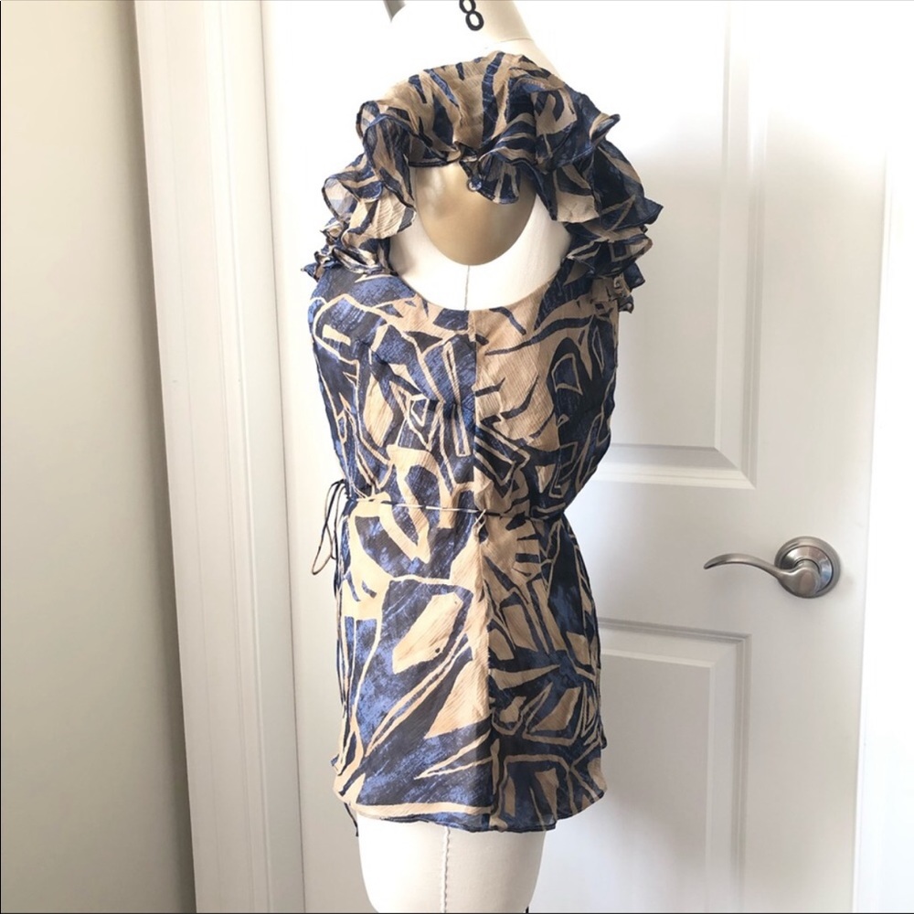 Ralph Lauren Silk Ruffle Peasant Blouse - Picture 2 of 6